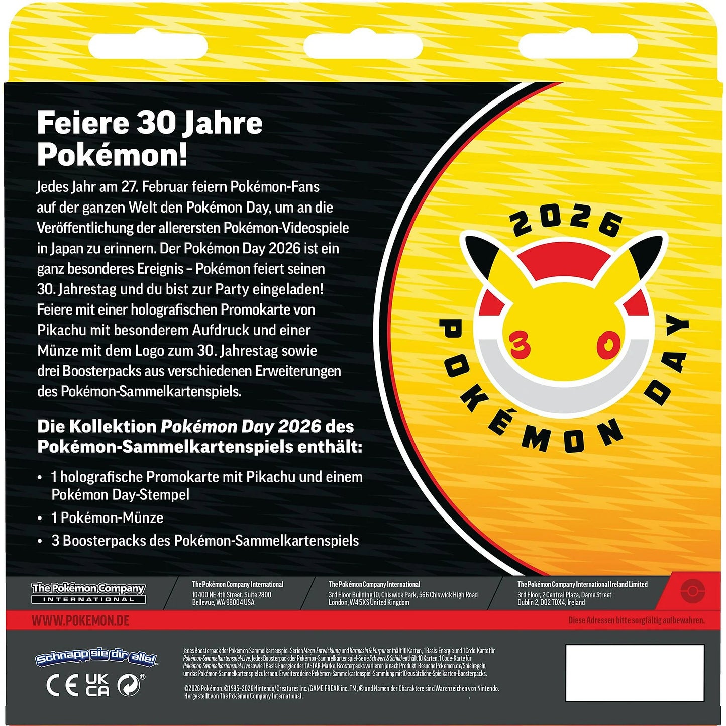 Pokémon / Pokémon Day 2026 / 30 Jahre Kollektion / Deutsch