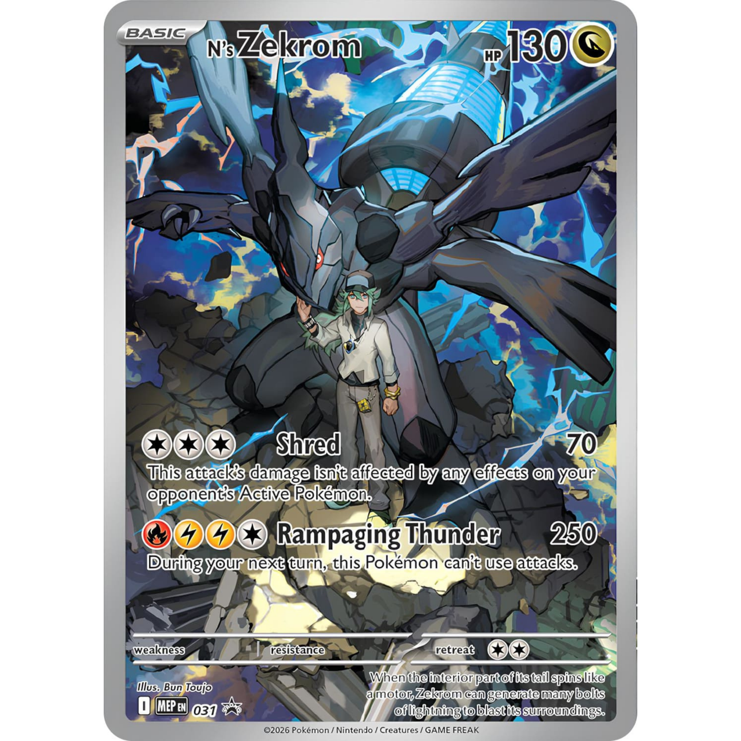 Pokemon Mega Entwicklung Erhabene Helden Top Trainer Box Promo N's Zekrom Deutsch