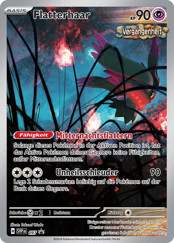 Pokemon Gewalten der Zeit Top Trainer Box Windewoge Promo Karte Flatterhaar Deutsch