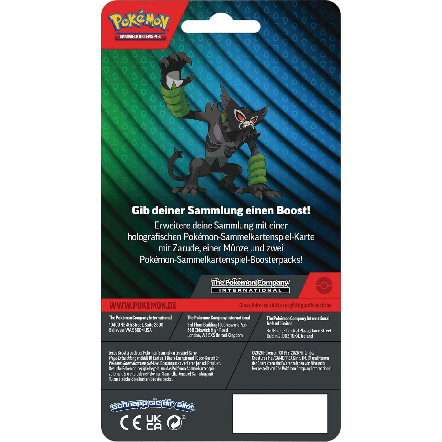 Pokémon / Dunkelnacht & Wachsendes Chaos / 2er Blister Zarude / Deutsch
