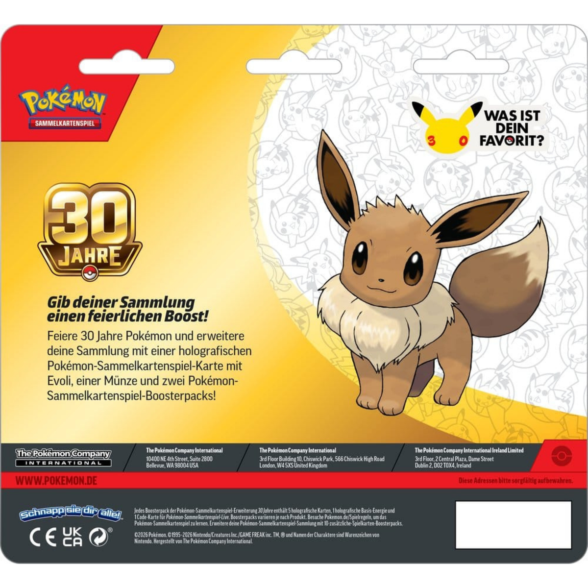 Pokémon / 30 Jahre Pokémon / 2er Blister Evoli / Deutsch