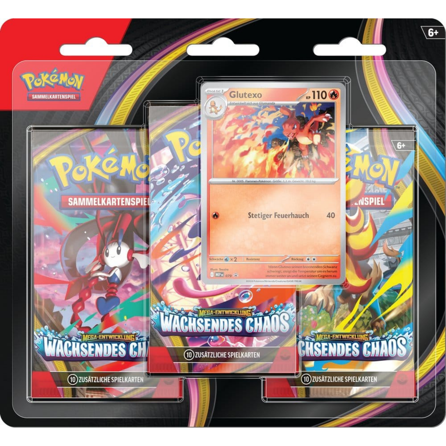 Pokémon / Wachsendes Chaos / 3er Blister Glutexo / Deutsch