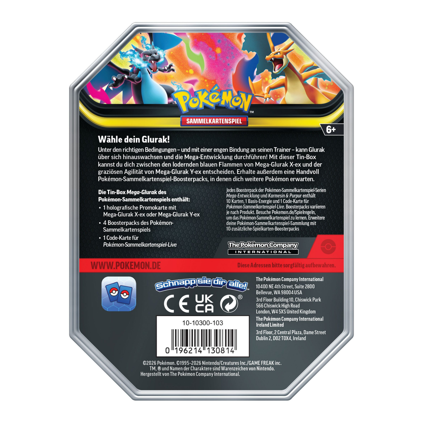 Pokémon / Fatale Flammen / Tin Mega Glurak X ex / Deutsch