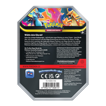 Pokémon / Fatale Flammen / Tin Mega Glurak X ex / Deutsch