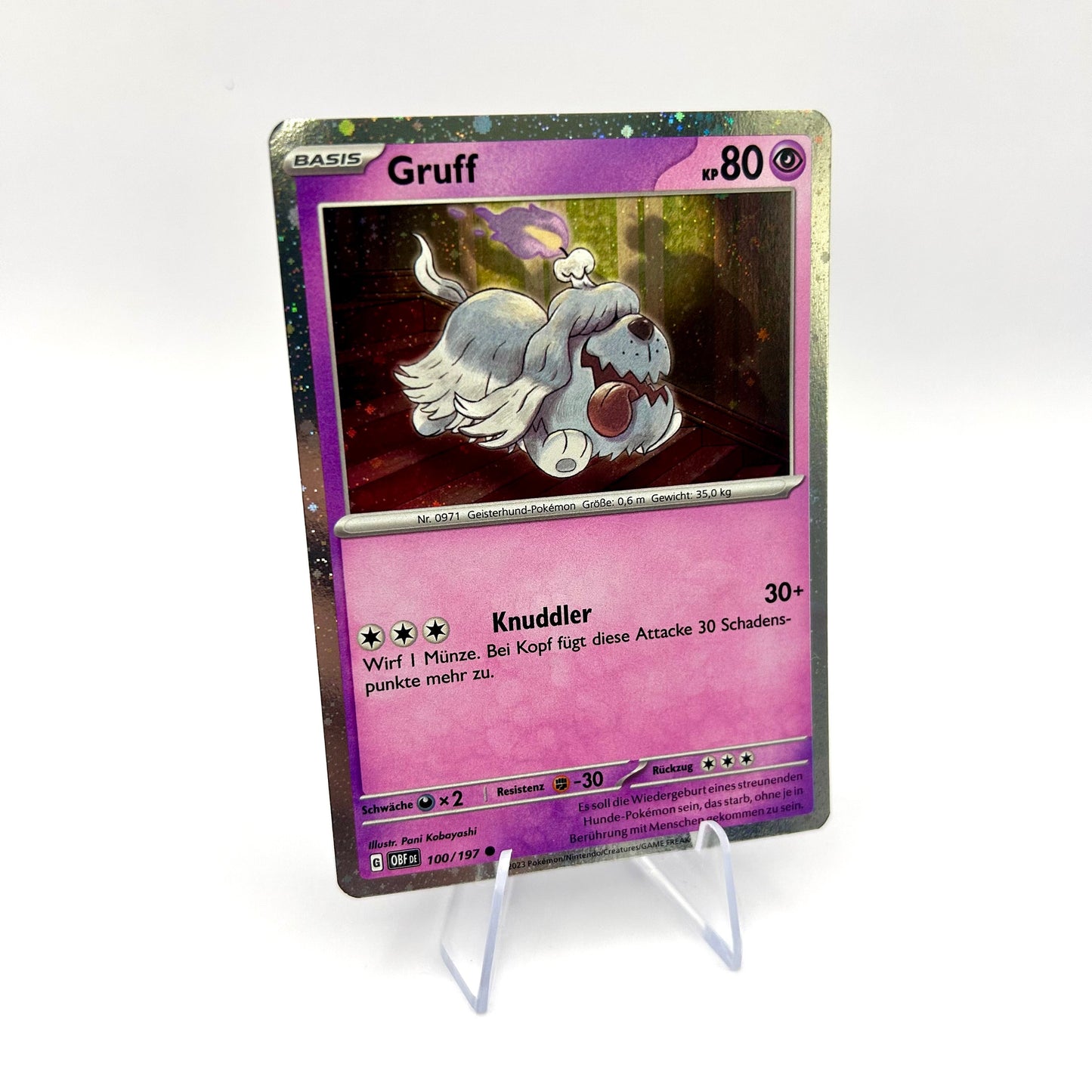 Pokémon Gruff / Kosmos Holo / Obsidian Flammen / 100/197 / Deutsch