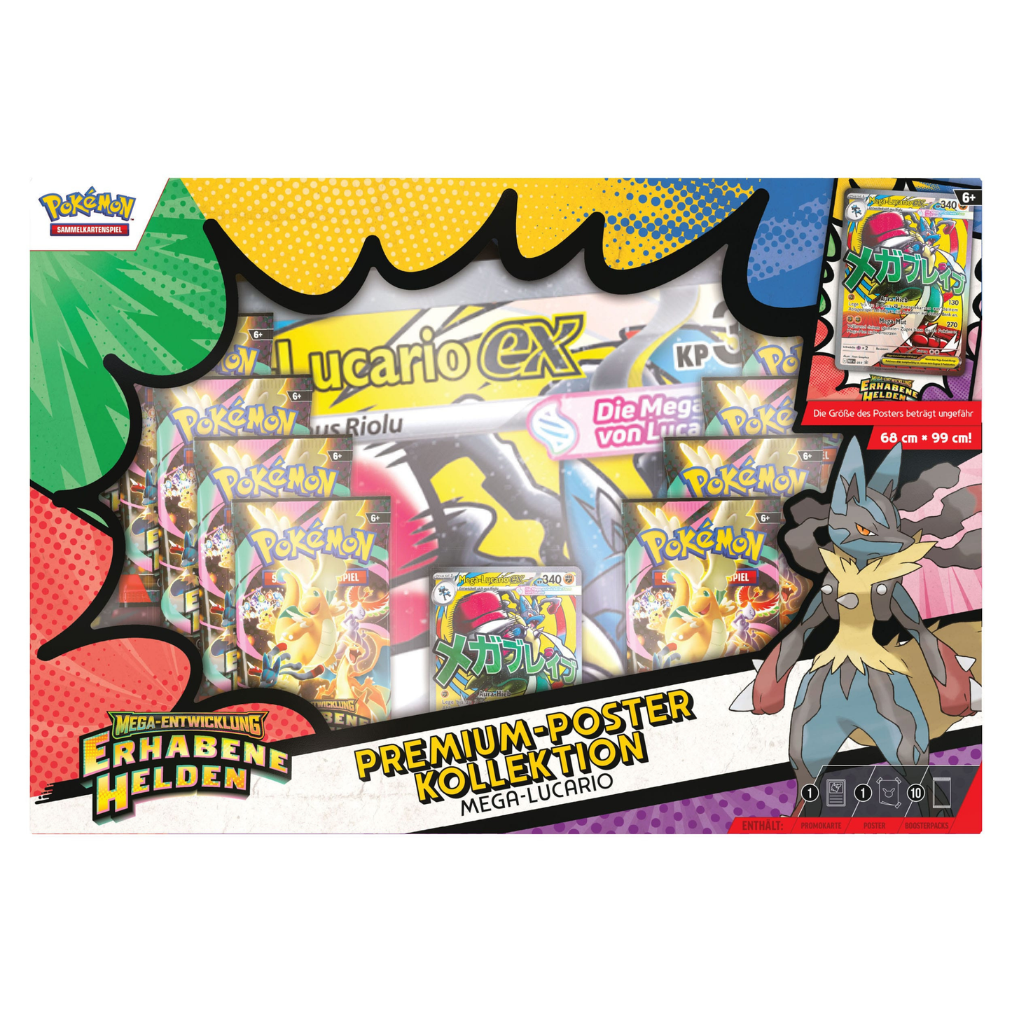 Pokemon Mega Entwicklung Erhabene Helden Premium Poster Kollektion Mega Lucario Vorderseite Deutsch