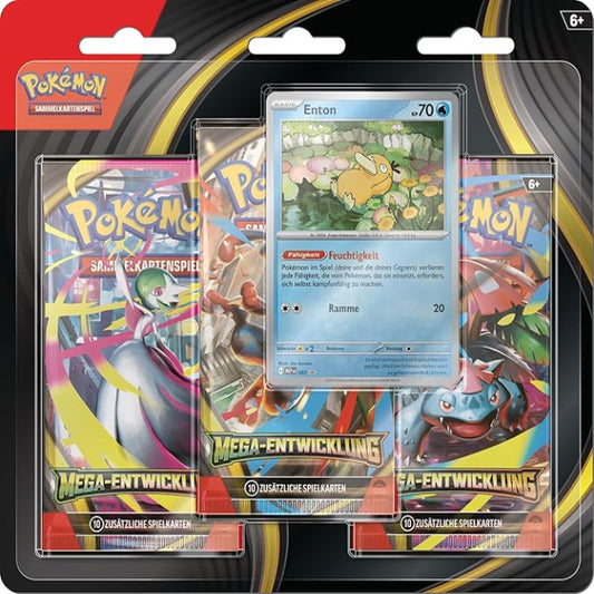 Pokemon Mega Entwicklung 3er Booster Blister Vorderseite Deutsch