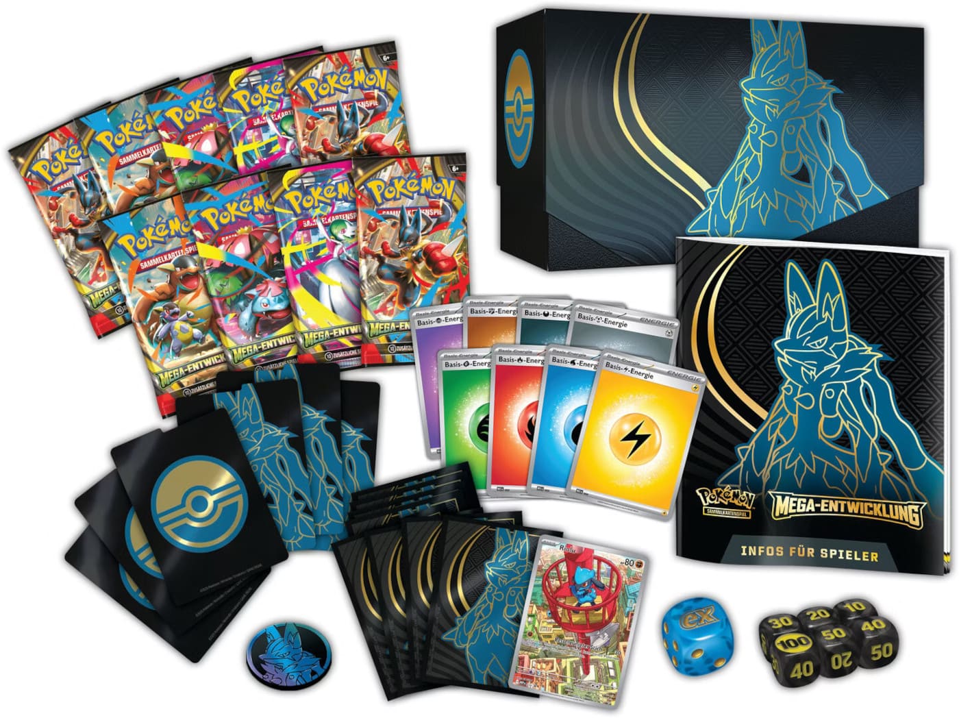 Pokemon Mega Entwicklung Top Trainer Box Lucario Inhalt