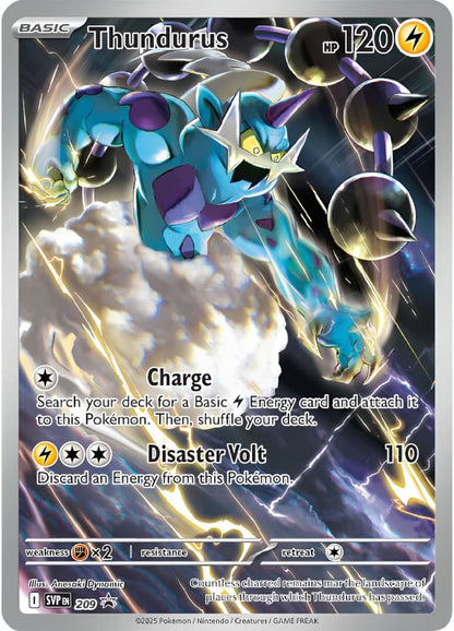 Pokemon Karmesin und Purpur Schwarze Blitze Top Trainer Box Thundurus Promo Karte Deutsch