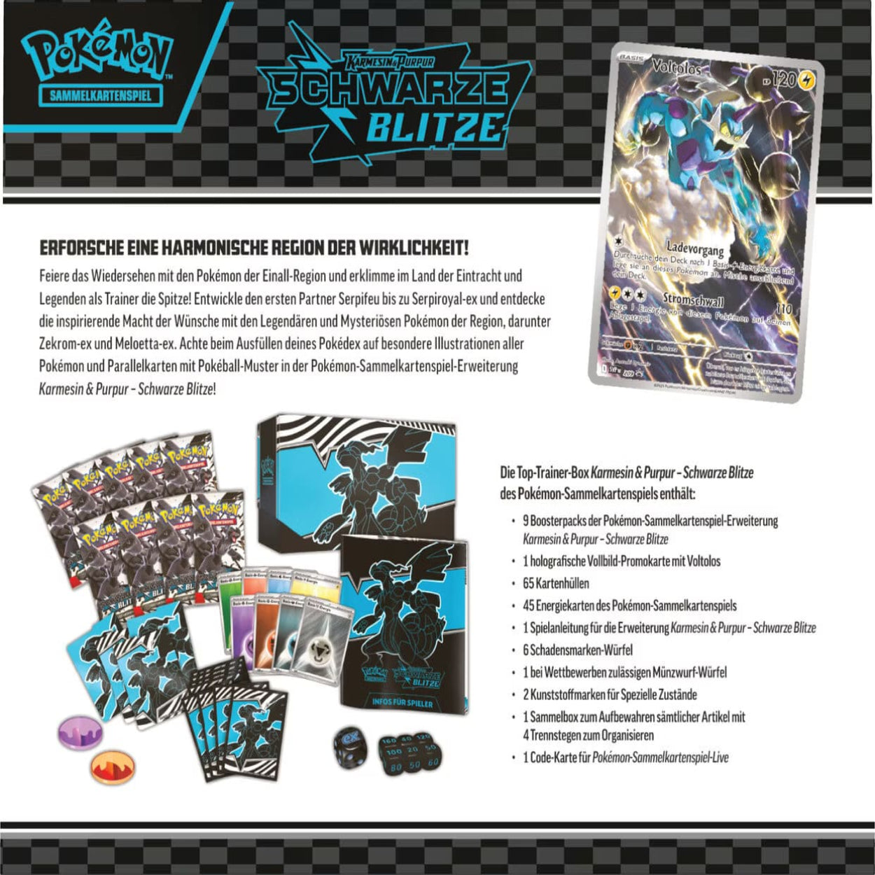Pokemon Schwarze Blitze Top Trainer Box Rückseite