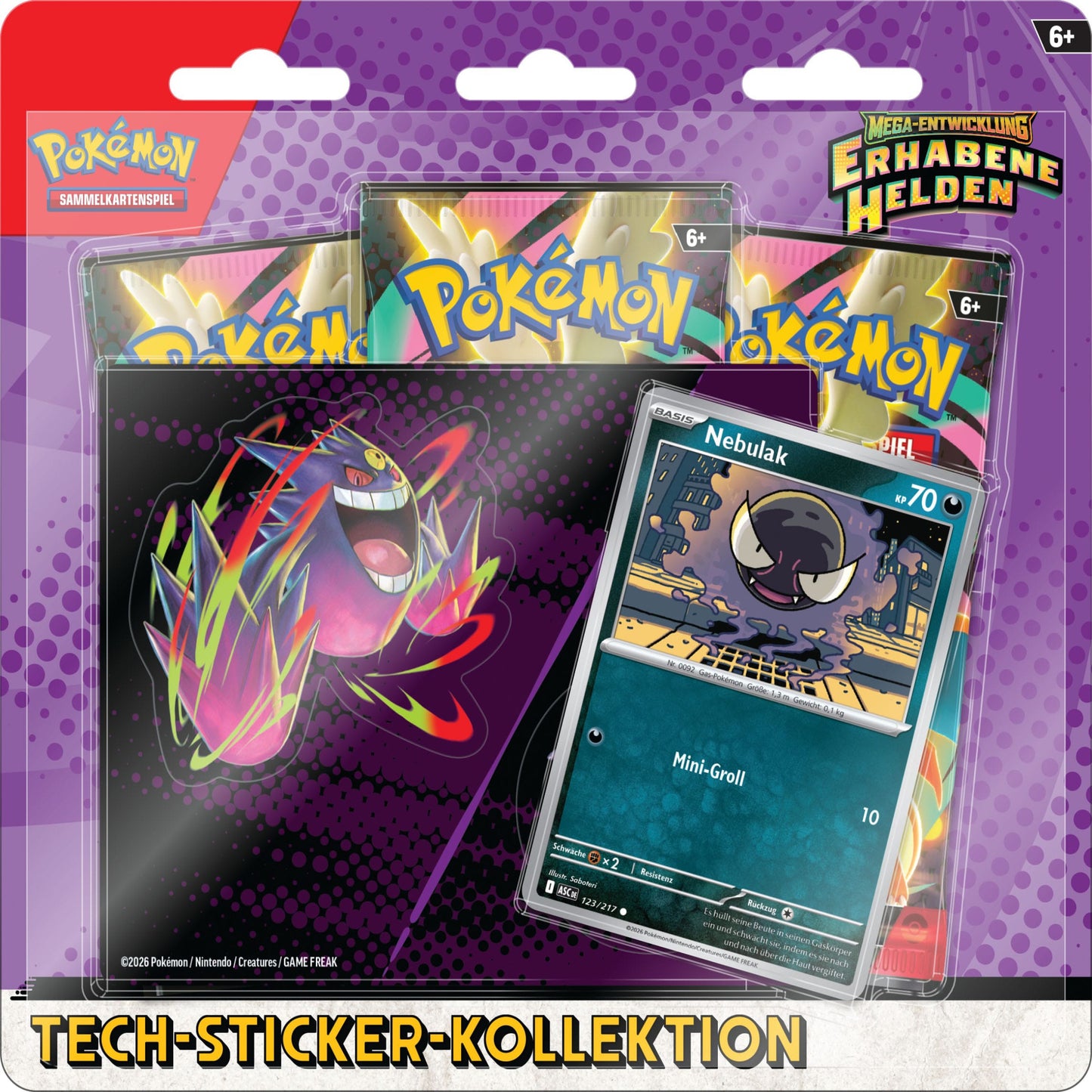 Pokémon / Erhabene Helden / 3er Blister Nebulak / Deutsch